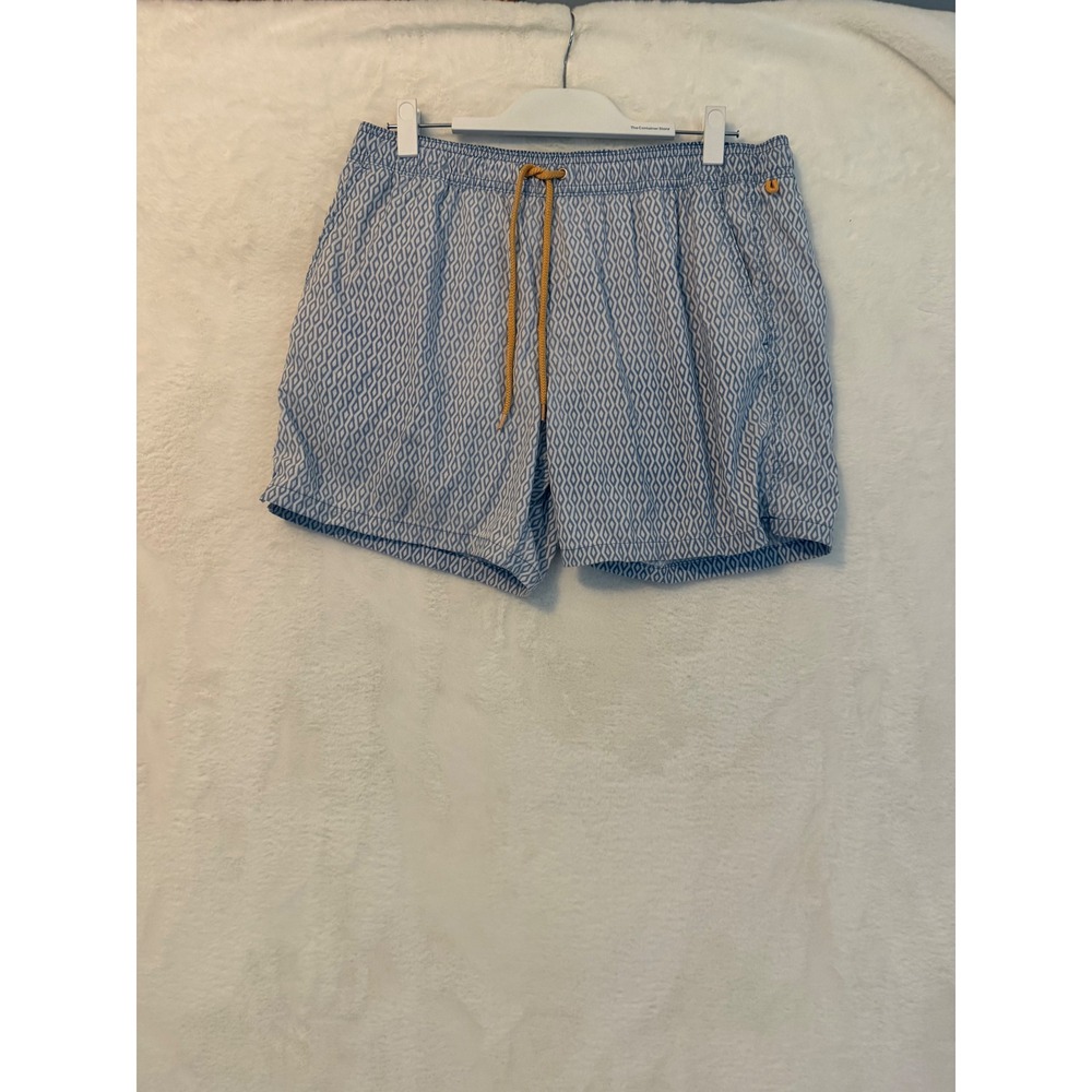 J.Crew Mens Blue Geometric‎ Diamond Print Swim Trunks BN548 Size L